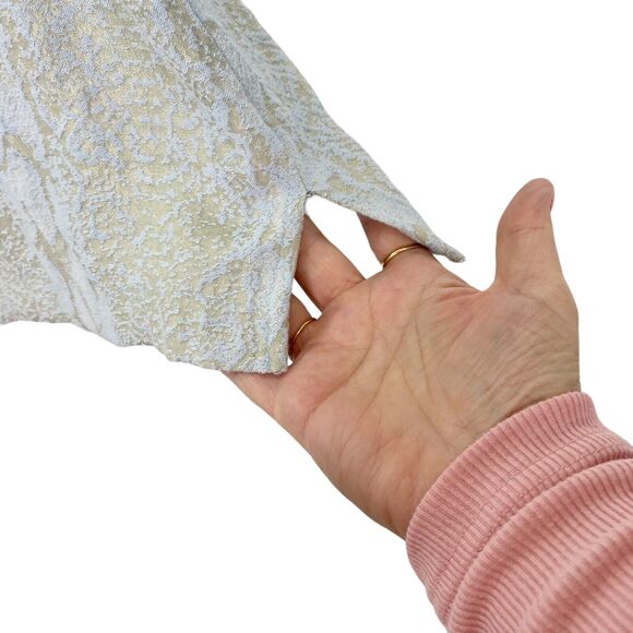 The Limited Womens Large Blue Beige Top Damask Snake Pattern Exposed Zipper - Picture 4 of 7